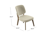 Dellers Mid-Century Modern Upholstered Dining Chairs in Oatmeal with Dark Brown Solid Wood Legs B127P495084