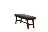 ZUN Dark Walnut Finish Wood Framed Back 1pc Dining Bench Only Breakfast Kitchen Cushion Dark Chocolate B011P192195