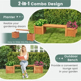 Wooden bench with planter box 88502351