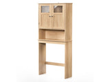 2-Door 3-Shelf MDF Toilet Cabinet with Melamine Finish Bathroom Vanity 23.23*8.66*66.93in Oak 04430980