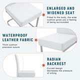 A set of 4 white thickened dining chairs with built- in spring packages and ergonomic W3226P279079