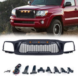 Front Grille Fit For 2001-2004 Toyota Tacoma Mesh Honeycomb Grill with 3 LED Lights W138757777