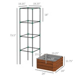 ZUN Brown galvanized planter box with rattan holder 24 "x 24" x 11.75" 90347959