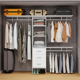 96 Inches Closet System, 8FT Walk In Closet Organizer with 3 Adjustable Shelves & 3 Expandable 68790031