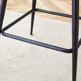 Two rotating bar stools with breathable cotton and linen soft cushions, in a retro green seat and W2920P281917