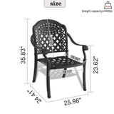 Cast Aluminum Patio Dining Chair 2PCS With Black Frame and Cushions In Random Colors W1710P166003
