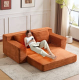 Loveseat Sofa, Comfortable Deep Seat Sofa Bed, Modern Small Corduroy Couch for Living Room 64287044
