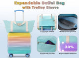 20" Carry-on Luggage with Cup Holder Lightweight Glossy Hardshell Suitcases with Spinner Wheels, 94062190