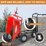 ZUN RedRock Wheelbarrow Utility Cart Electric Powered Cart 48V28Ah 500W Capacity 500lbs Material ET295651RED