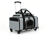 Multi-Way Portable Pet Rolling Carrier Trolley, Aluminum Alloy Frame Collapsible Pet Travel Bag with 68569841