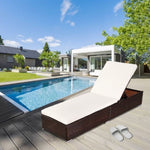 ZUN Oshion Outdoor Leisure Rattan Furniture Pool Bed / Chaise -Brown 23911533