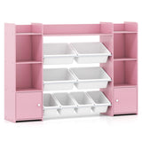 Pink Multi-Functional Kids Storage Shelf - Toy OrganizerBookcase, 56"x12"x39", Anti-Toppling, 35588897