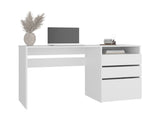 Kenai 3 Drawers Computer Desk, One Shelf, White B097P474290