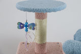 71 inch flower cat tree with large condo removable flower cushion and hammock blue W243P326628
