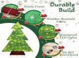 4FT Lighted Christmas Tree, 110 Warm White LEDs, Snowflake & Iridescent Design, Weather-Resistant 70580903