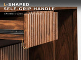 51.2" Modern Fluted Bar Cabinet with Fridge Compartment 59558592