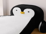 Twin Size Fluffy Faux Fur Penguin Shaped Bed Lounger Chair with 100% Sponge Filling for Kids Bedroom W1413P384968