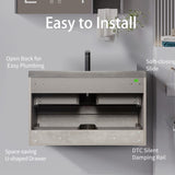 36" Floating Bathroom Vanity with Sink, Modern Wall-Mounted Bathroom Storage Vanity Cabinet with W1573P155846