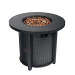 ZUN 30inch Propane Round Fire Table 40000BTU Propane Fire Pit Table W853130169
