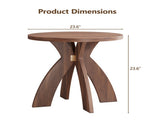 Round Side, 23.6 Inch Circular End with Curved Cross Legs, Melamine Laminated MDF Accent 72468890