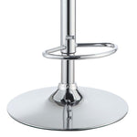 ZUN Grey and Chrome Adjustable Bar Stool B062P153487