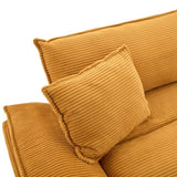 Corduroy Sofa Sleeper Couch Loveseat Sofa with Pillows Comfy Upholstered Deep Seat Sofa for W676P184141