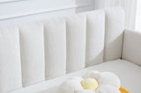 Elena Twin Size Ivory Boucle Upholstered Daybed, Ribbed Tufted Backrest, Daybed in Lavish Modern B083P163439