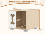 Cat Dog House Dog Bed Side Table Wooden Dog Condo with Bone-shape Window and Thick Metal Legs 58782516