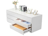 Handleless 6-Drawer Chest of Drawers Particleboard with Textured Melamine Finish Drawer Cabinet 46201347