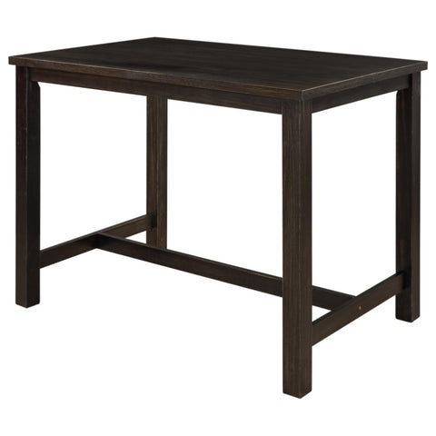 ZUN Rustic Wooden Counter Height Dining Table for Small Places, Espresso 25907363