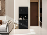 71" Kitchen Pantry Storage Cabinet with Microwave Oven Countertop, Freestanding Hutch Cabinet with W282P170918