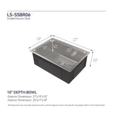 Kitchen Sink 27" x 19" Multifunctional Undermount Workstation Kitchen Sink S304 Stainless Steel T3177P286043