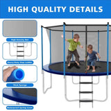 ZUN 12ft Blue Outdoor Toddler Trampoline with Enclosure Safety Net Jumping Fun Trampoline, heavy-duty 29596203