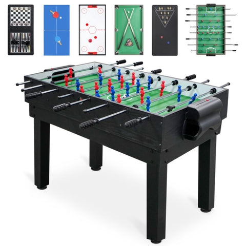 ZUN 2x4ft 10-in-1 Combo Game Table Set w/ Hockey, Foosball, Pool, Shuffleboard, Ping Pong W1753P197632