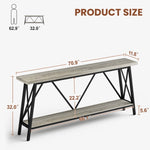 ZUN 70.9 Inch Extra Long Sofa Table, Console Behind Sofa, Entryway Table with 2 Tier Storage Shelves for W1668P237299