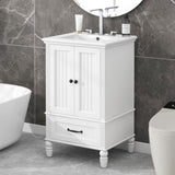 20" Bathroom Vanity with Sink, Bathroom Cabinet with Two Doors, Magnetic Door Stopper and Adiustable N725P195132K