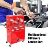 High Capacity Rolling Tool Chest with Wheels and Drawers, 8-Drawer Tool Storage Cabinet--RED W110243144