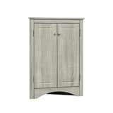 ZUN Oak Triangle Bathroom Storage Cabinet with Adjustable Shelves, Freestanding Floor Cabinet for Home 45261671