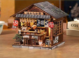 MUSIC PARK 3d wooden puzzle for adults Serene Izakaya book nook with lights model kit dollhouse DIY 07995918