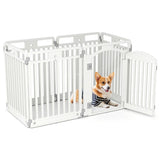 6-Panel HDPE Dog Playpen - Convertible Design , Lockable Door, Suction Cups Ground 55478719