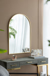 ZUN 24" x 36" Arched Accent Mirror with Gold Metal Frame for Bathroom, Bedroom, Entryway Wall W2078124337