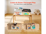 Foldable Wooden Sensory Table for Toddlers, Kids Activity Table with Dual-Sided Board, Storage Bins, 73538922