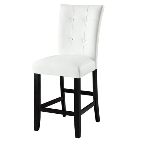 ZUN White and Black Tufted Back Counter Height Stools B062P181309