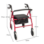 ZUN Iron Walker with Wheels Black & Red 48381029