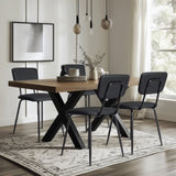 Set of 4 Modern Padded Dining Chairs for Kitchen Bar Office Chair, Black 41140810