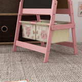 Art Easel with Paper Roll, Blackboard, Whiteboard, Storage, Pink 71861754