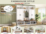 VIBE HAUS 62.2''W Entryway Hall Tree with Bench, 3 Top Cubbies & Bottom Storage Space, Farmhouse 74236965