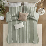 King/Cal King 3 Piece Striped Cotton Duvet Cover Set B035P217806