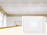 12 Pack 24" x 24" PVC Drop Ceiling Tiles, Waterproof 3D Textured Ceiling Panels for Home Office 10415665