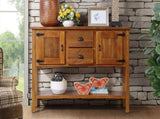 46'' Solid Wood Sideboard Console Table with 2 Drawers and Cabinets and Bottom Shelf, Retro Style W1202P457251